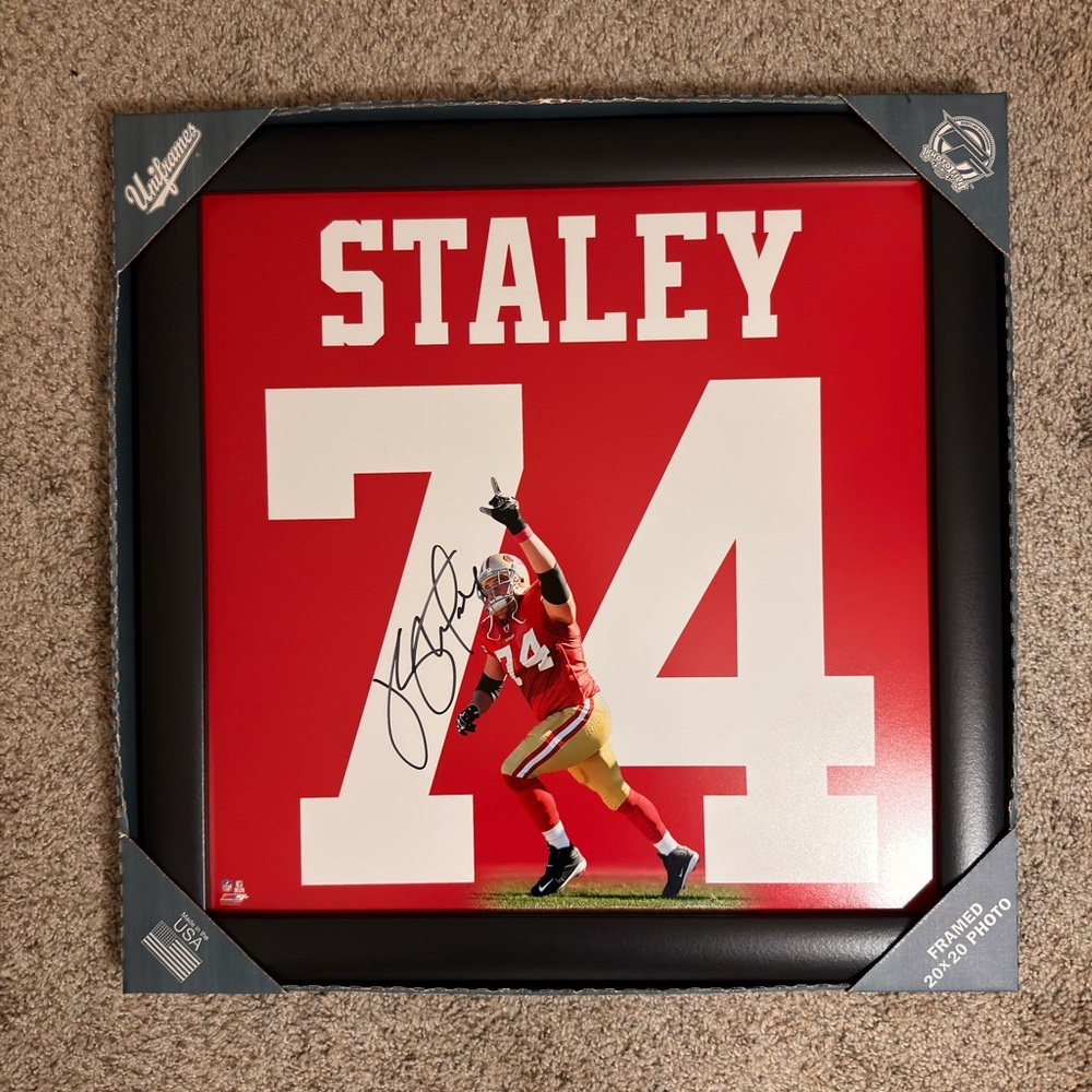 Signed Joe Staley Framed Photo
